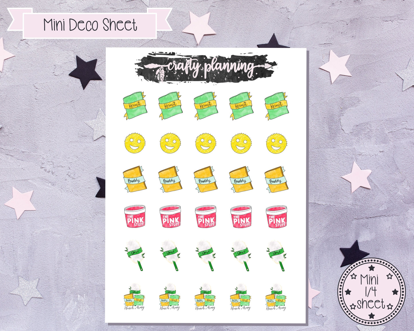 Hinch Army-Hand Drawn - Mini Sticker Sheet