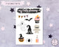 Halloween Planner Kit, Standard Vertical Weekly Planner Kit, Halloween Stickers, Planner Stickers, Toil & Trouble