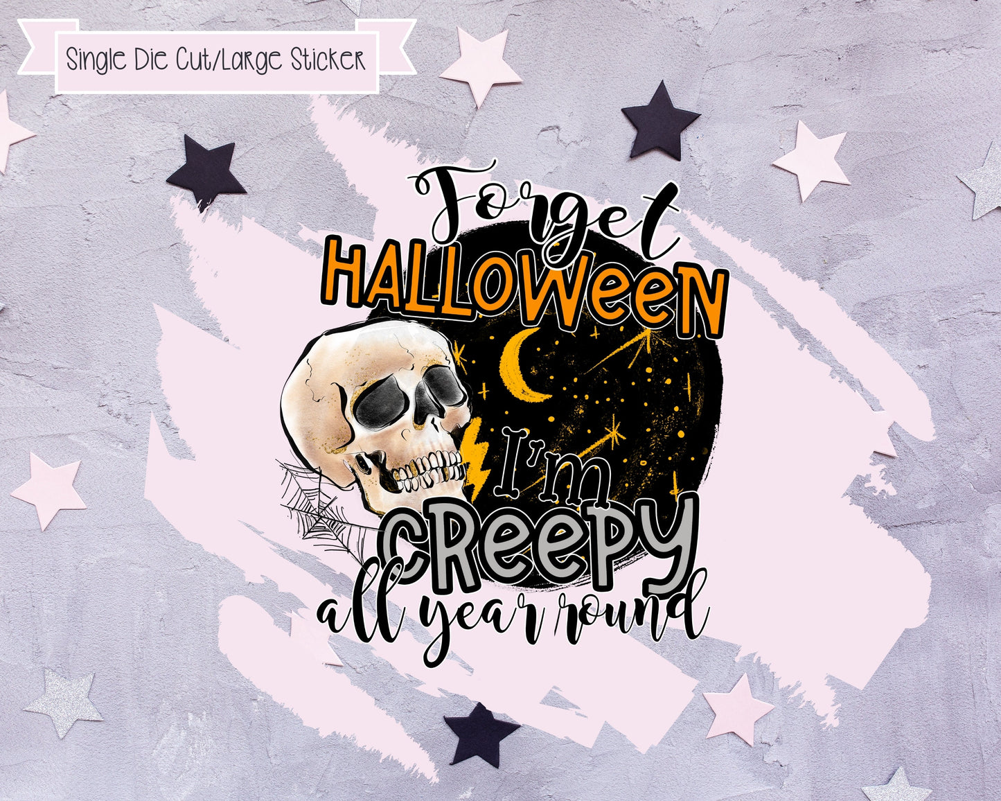 Halloween Die Cut, Halloween Large Sticker, Planner Stickers, Skull Stickers, Gothic Stickers