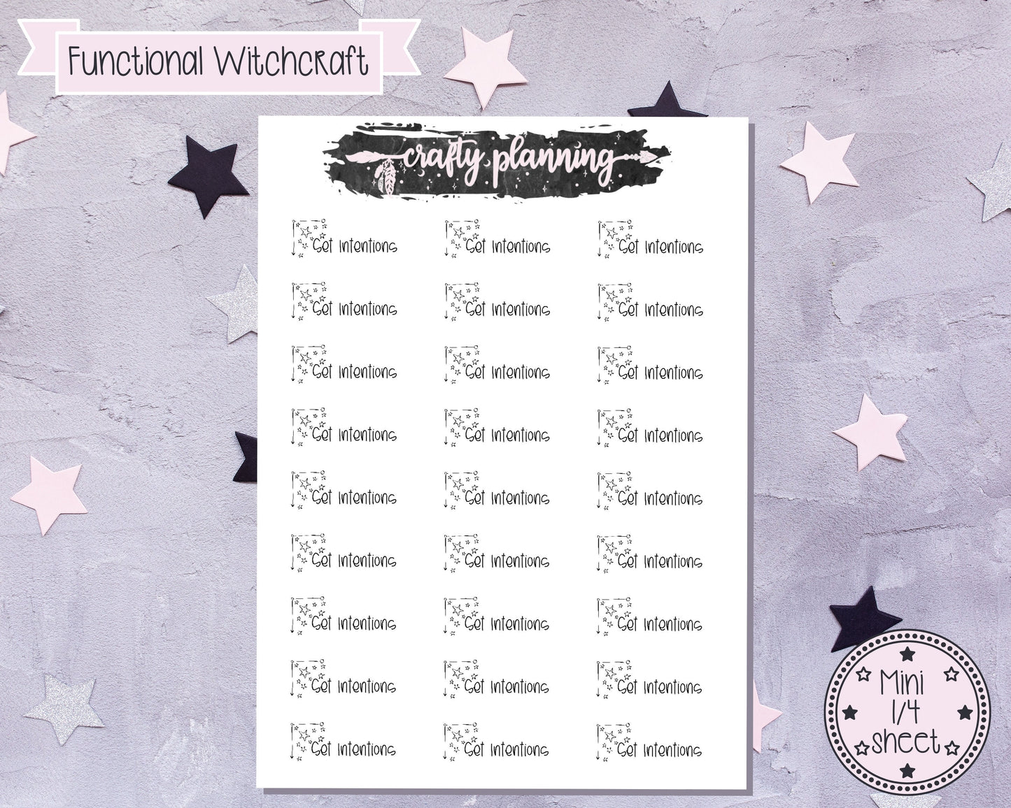 Witchcraft Stickers, Pagan Stickers, Wicca Stickers, Witch Planner, Esoteric Stickers, Book Of Shadows, Grimoire Stickers, Set Intentions