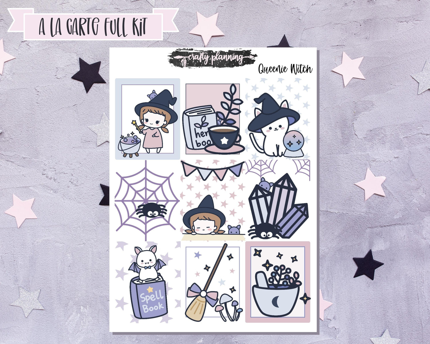 Witchy Stickers, Weekly Planner Kit, Standard Vertical, Witchcraft Stickers, Kawaii Stickers, A La Carte Kit, Deluxe Planner Kit