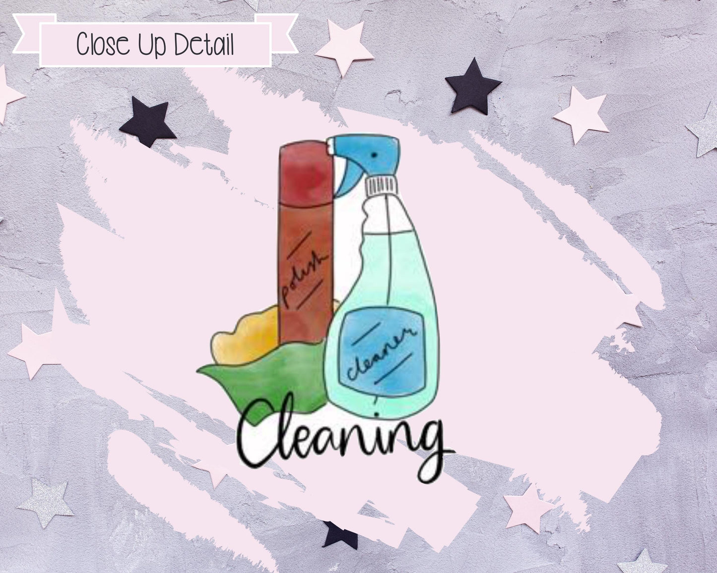 Cleaning-Hand Drawn-Mini Sticker Sheet