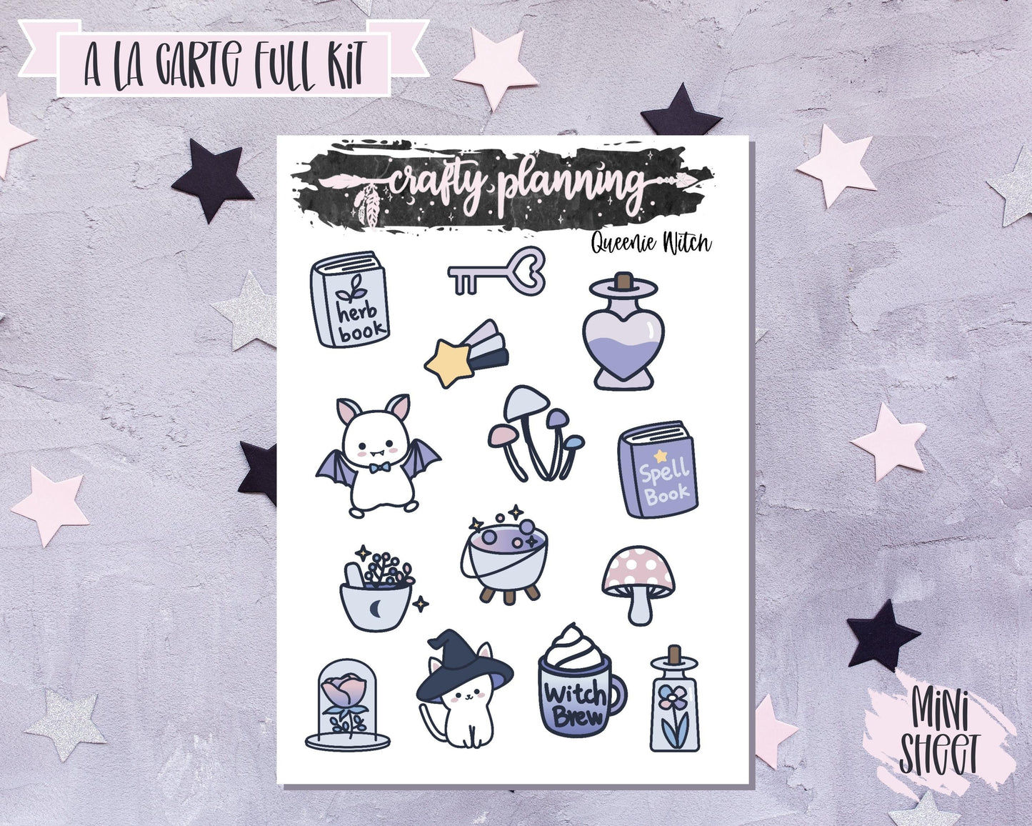 Queenie Witch Deco - Mini Sticker Sheet