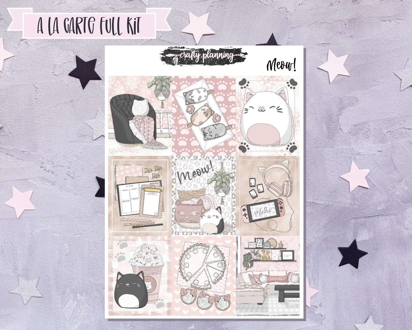 Meow! - A La Carte - Weekly Vertical Planner Kit