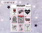 True Crime Weekly Planner Kit, Standard Vertical Kit, Planner Stickers, Gothic Planner Stickers