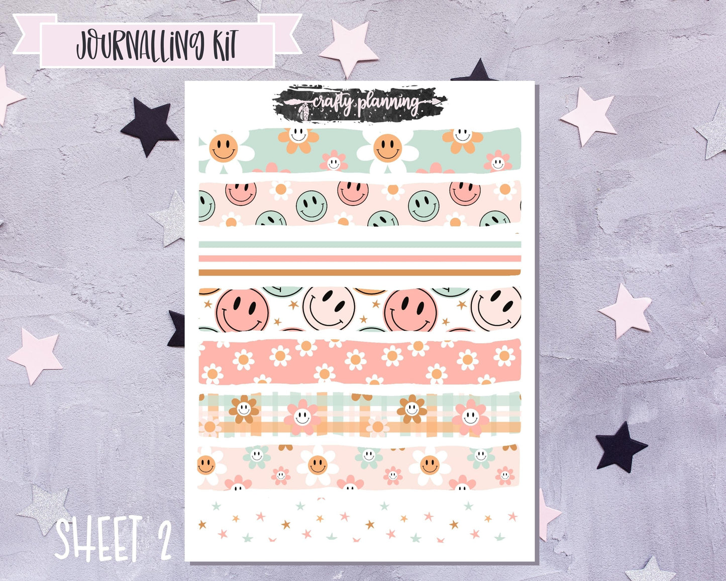 Journalling Kit, Journalling Stickers, Bujo Stickers, Torn Edge Paper, Scrapbook Stickers, Planner Stickers, Washi Stickers