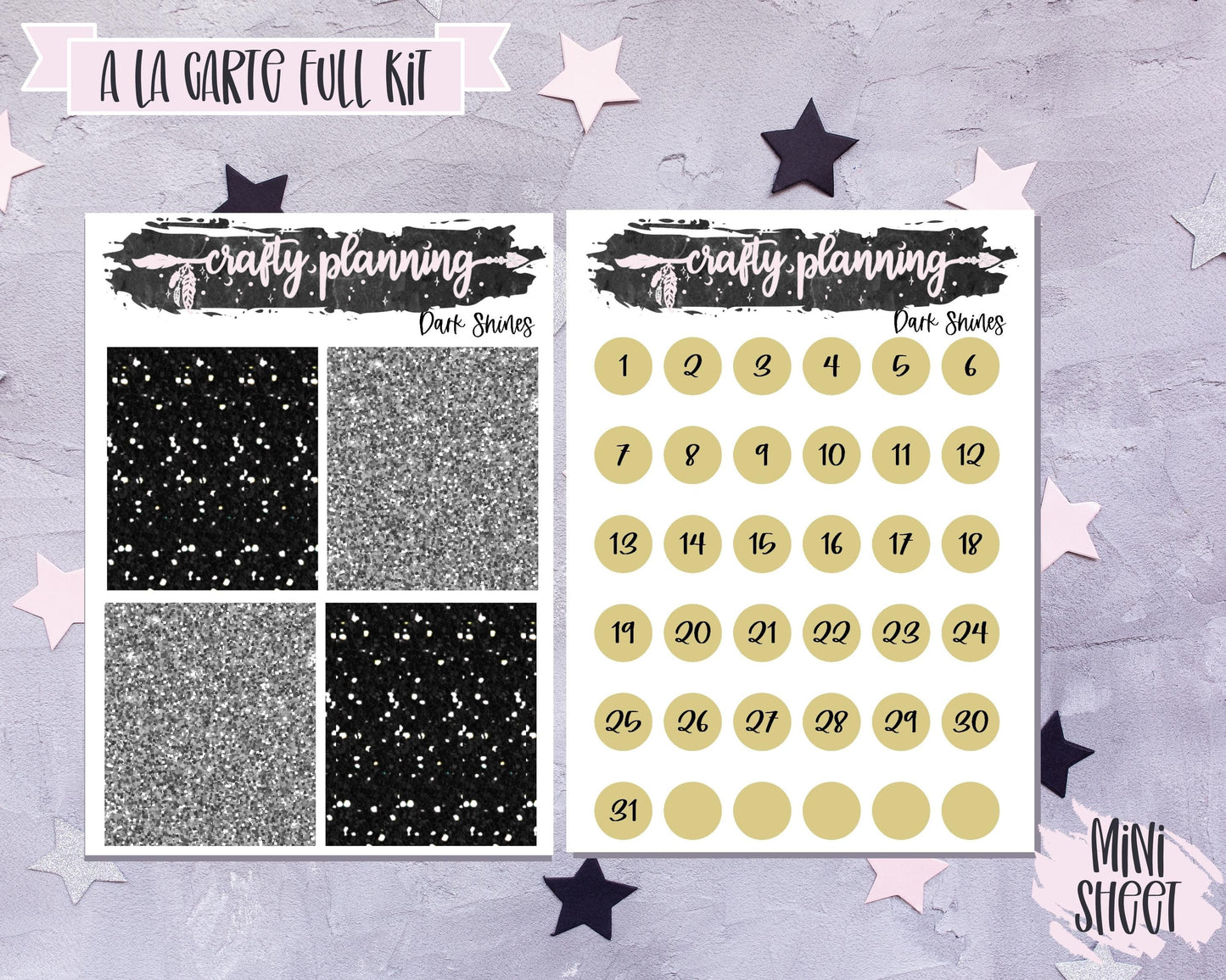 Gothic Stickers, Vertical Planner, Weekly Planner Kit, Planner Stickers, Goth Stickers, Dark Stickers, Witchcraft Stickers, Journal Kit