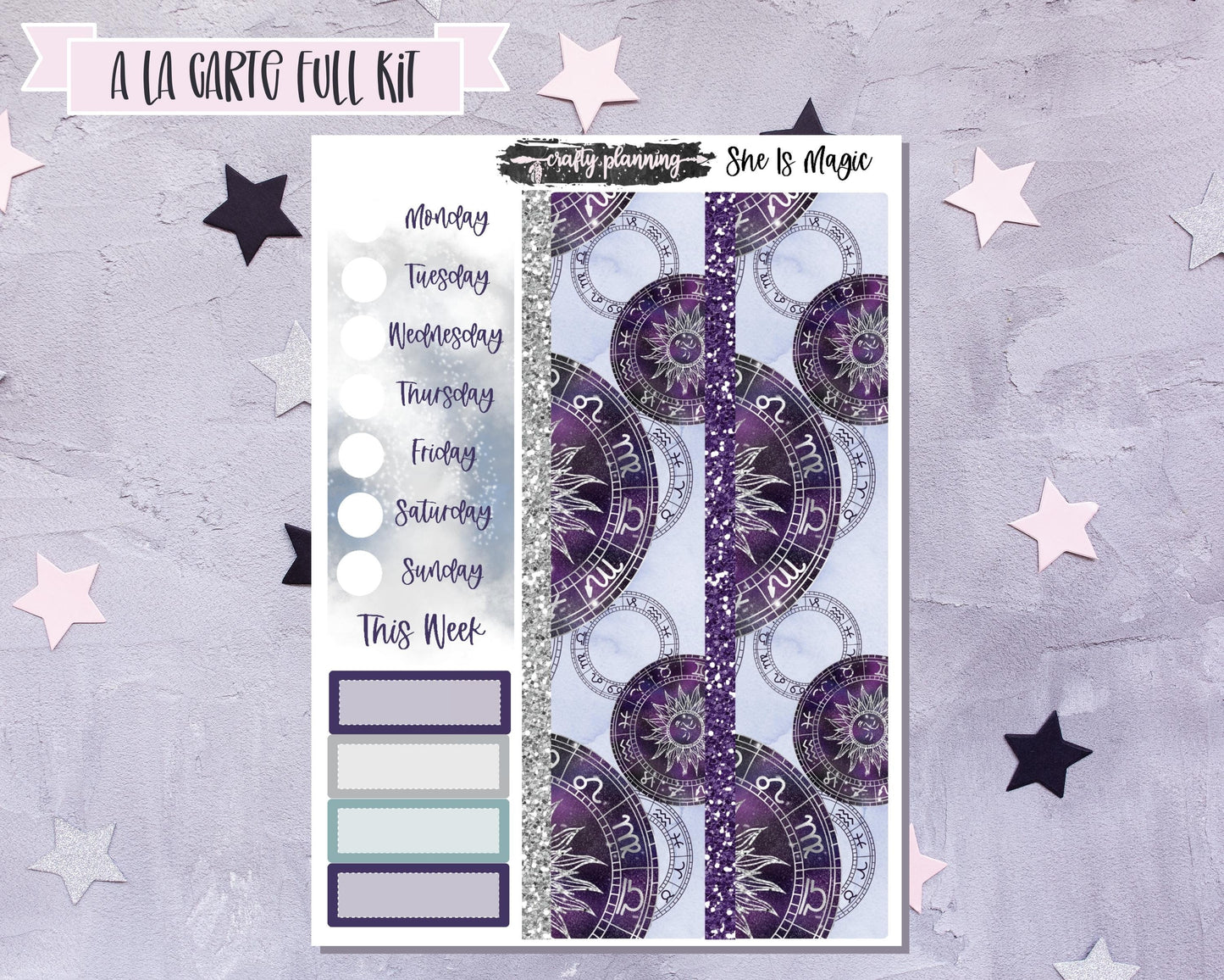 Witchcraft Stickers, Weekly Planner Kit, Witchy Stickers, Celestial Stickers, Crystal Stickers, Astrology Stickers, Esoteric Stickers