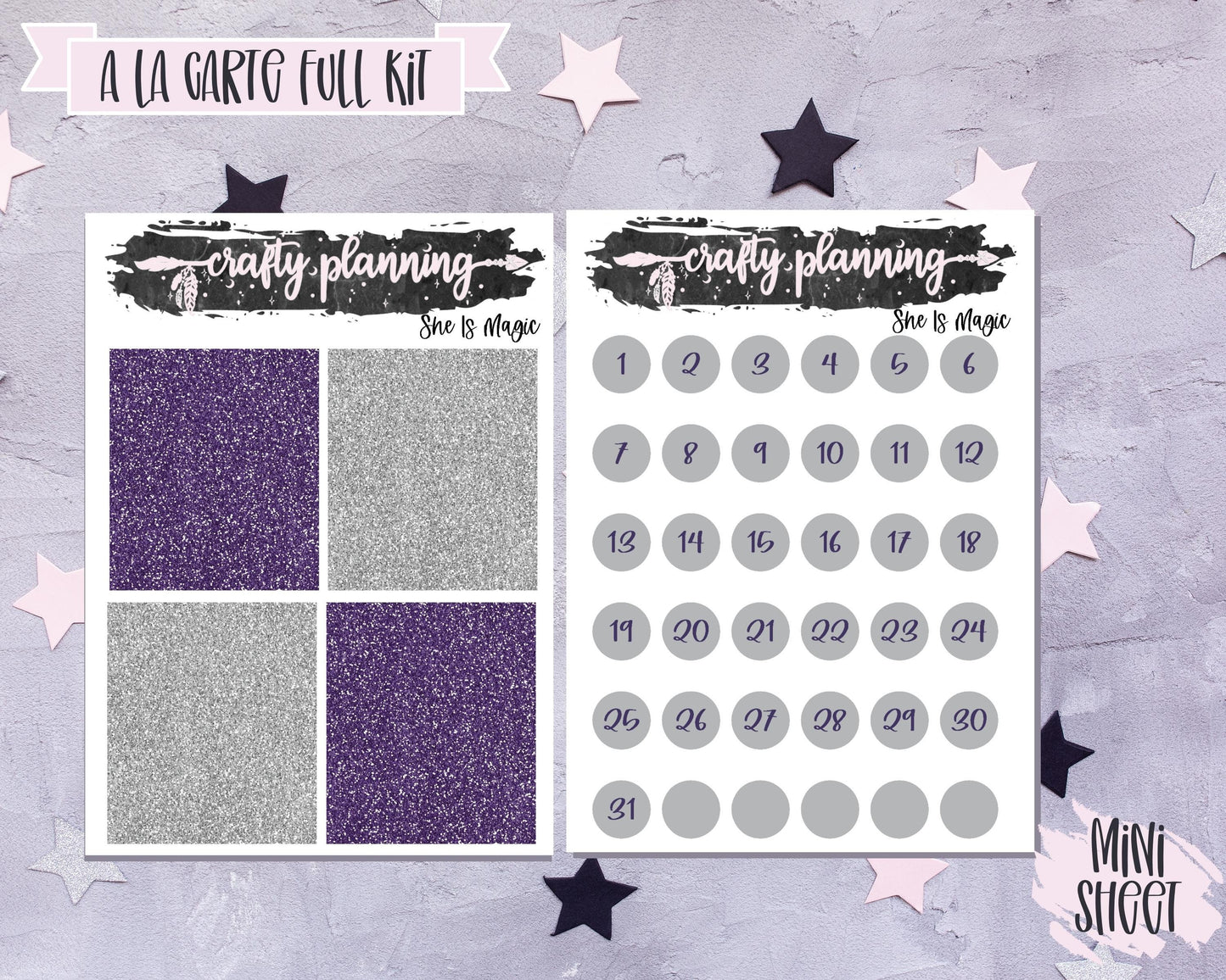 Witchcraft Stickers, Weekly Planner Kit, Witchy Stickers, Celestial Stickers, Crystal Stickers, Astrology Stickers, Esoteric Stickers