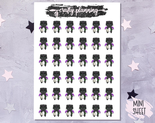 Goth Cats - Bill Due - Mini Sticker Sheet