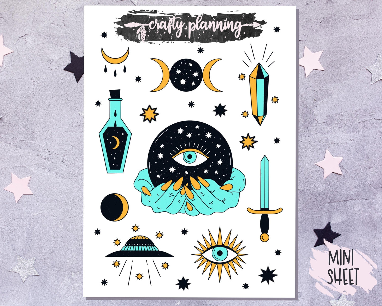 Witchcraft Stickers, Esoteric Stickers, Mystic Stickers, Occult Stickers, Planner Stickers, Deco Stickers, Journal Stickers