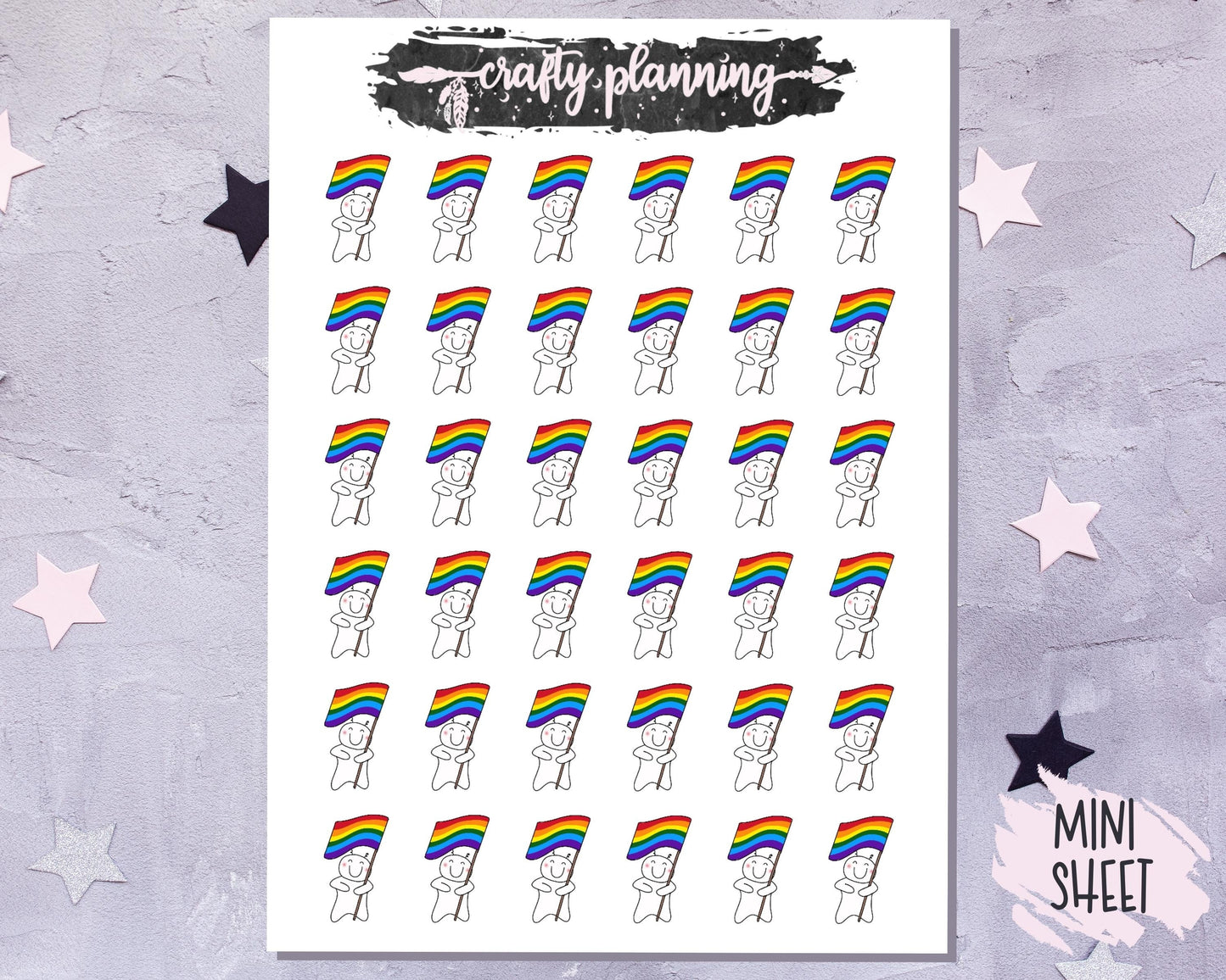 Gay Pride Stickers, LGBTQ Stickers, Rainbow Flag Stickers,  Planner Stickers, Journal Stickers, Deco Stickers, Rainbow Stickers
