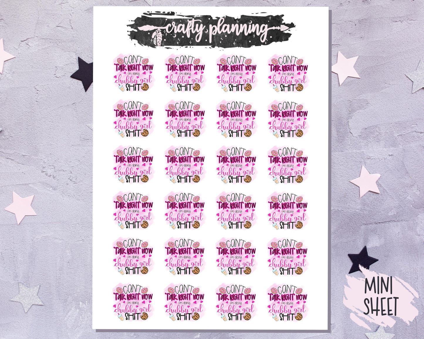 Swear Stickers, Diet Stickers, Fat Girl Stickers, Funny Stickers, Planner Stickers, Phrase Stickers