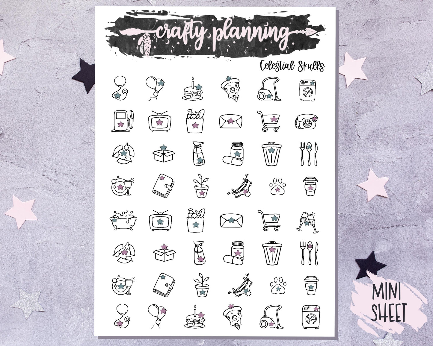 Gothic Stickers, Vertical Planner, Weekly Planner Kit, Planner Stickers, Goth Stickers, Dark Stickers, Witchcraft Stickers, Journal Kit
