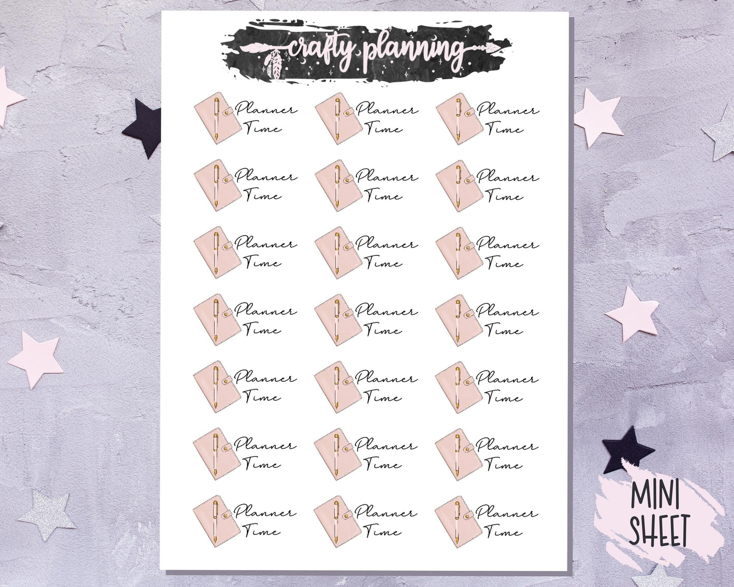Planner Time Stickers, Planner Stickers, Stationery Stickers, Functional Stickers, Blush Stickers