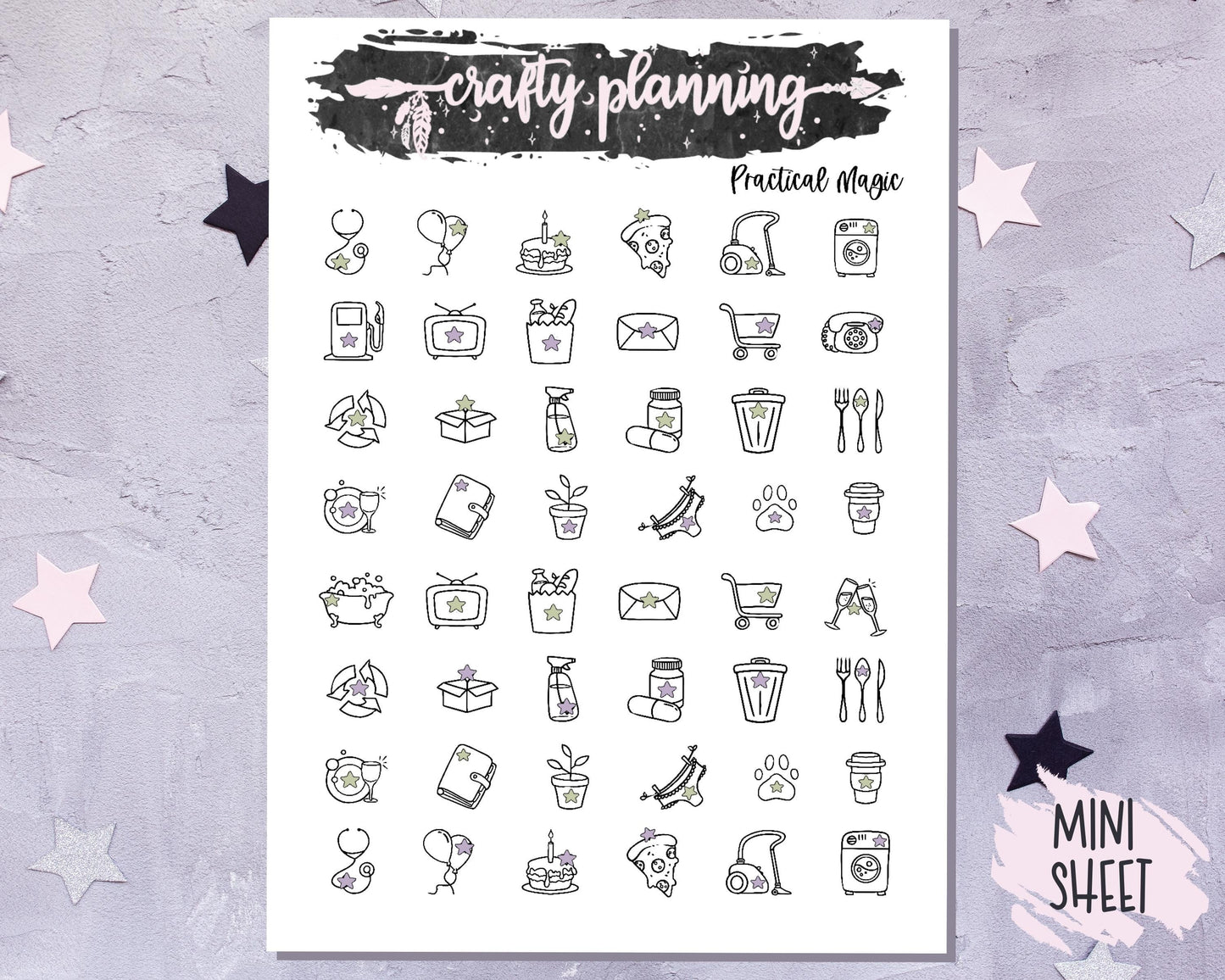 Witchcraft Stickers, Movie Stickers, Weekly Planner Kit, Vertical Planner Kit, Planner Stickers, Esoteric Stickers, Witchy Stickers