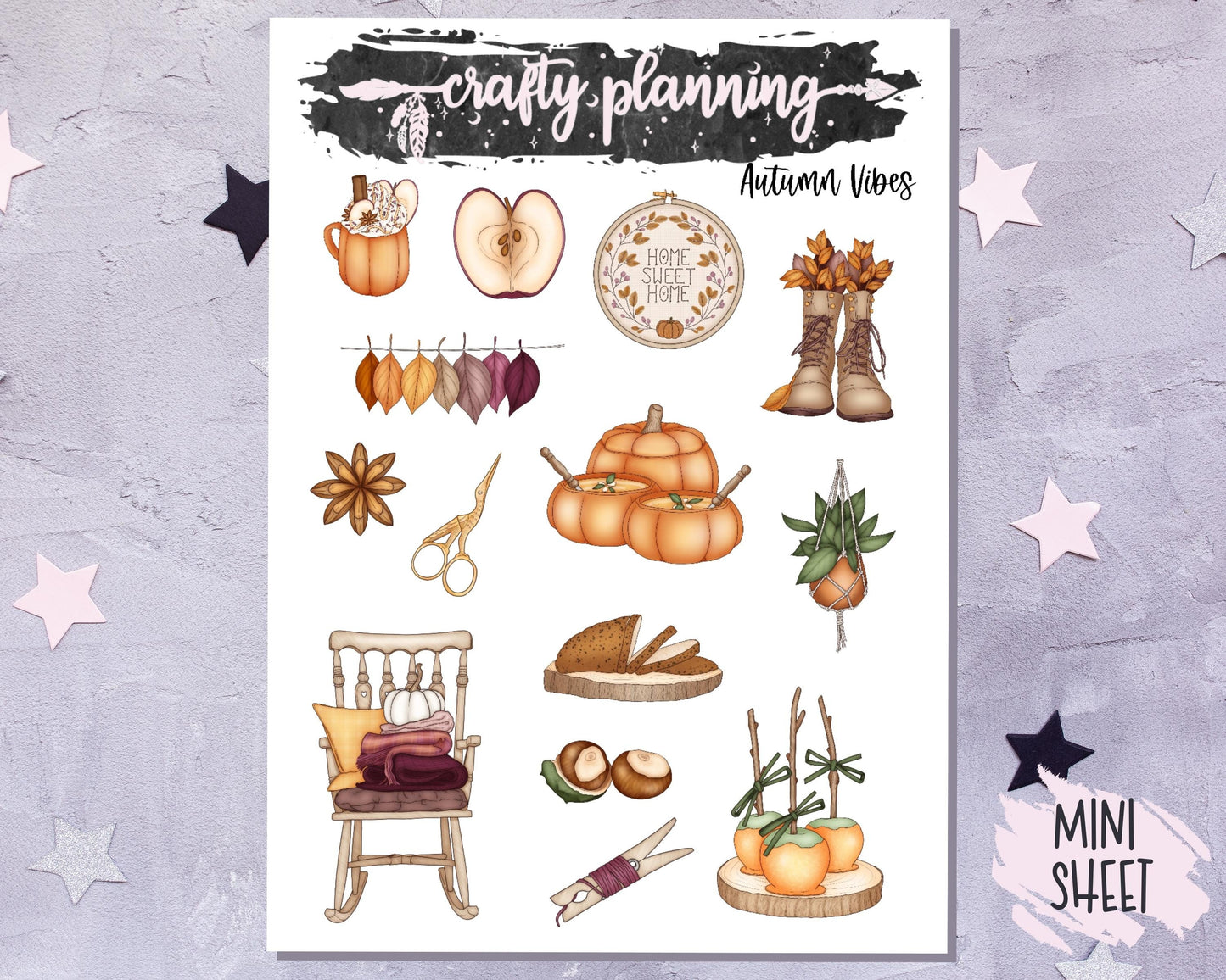 Fall Weekly Planner Kit, Autumn Weekly Planner Kit, Autumn Stickers, Fall Stickers, Pumpkin Stickers, Autumn Vibes