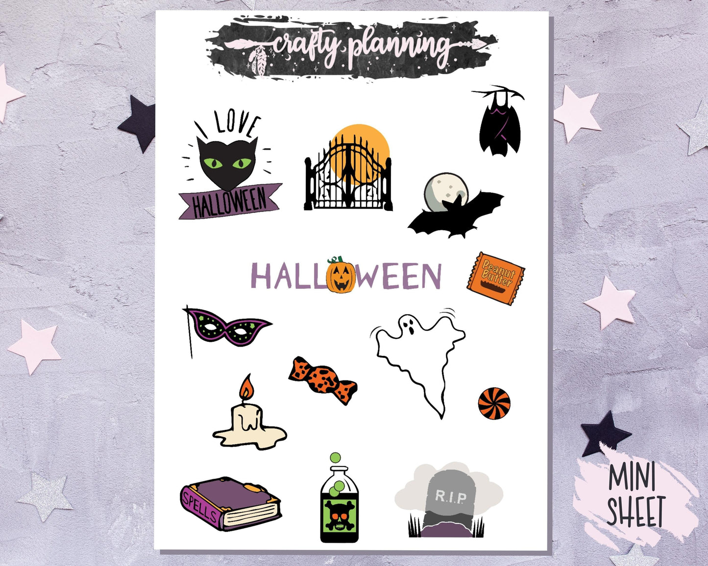 Halloween Stickers, Witchcraft Stickers, Planner Stickers, Decoration Stickers, Spooky Stickers, Creepy Stickers