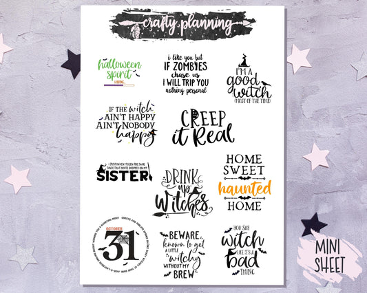 Halloween Stickers, Witchcraft Stickers, Planner Stickers, Decoration Stickers, Spooky Stickers, Creepy Stickers