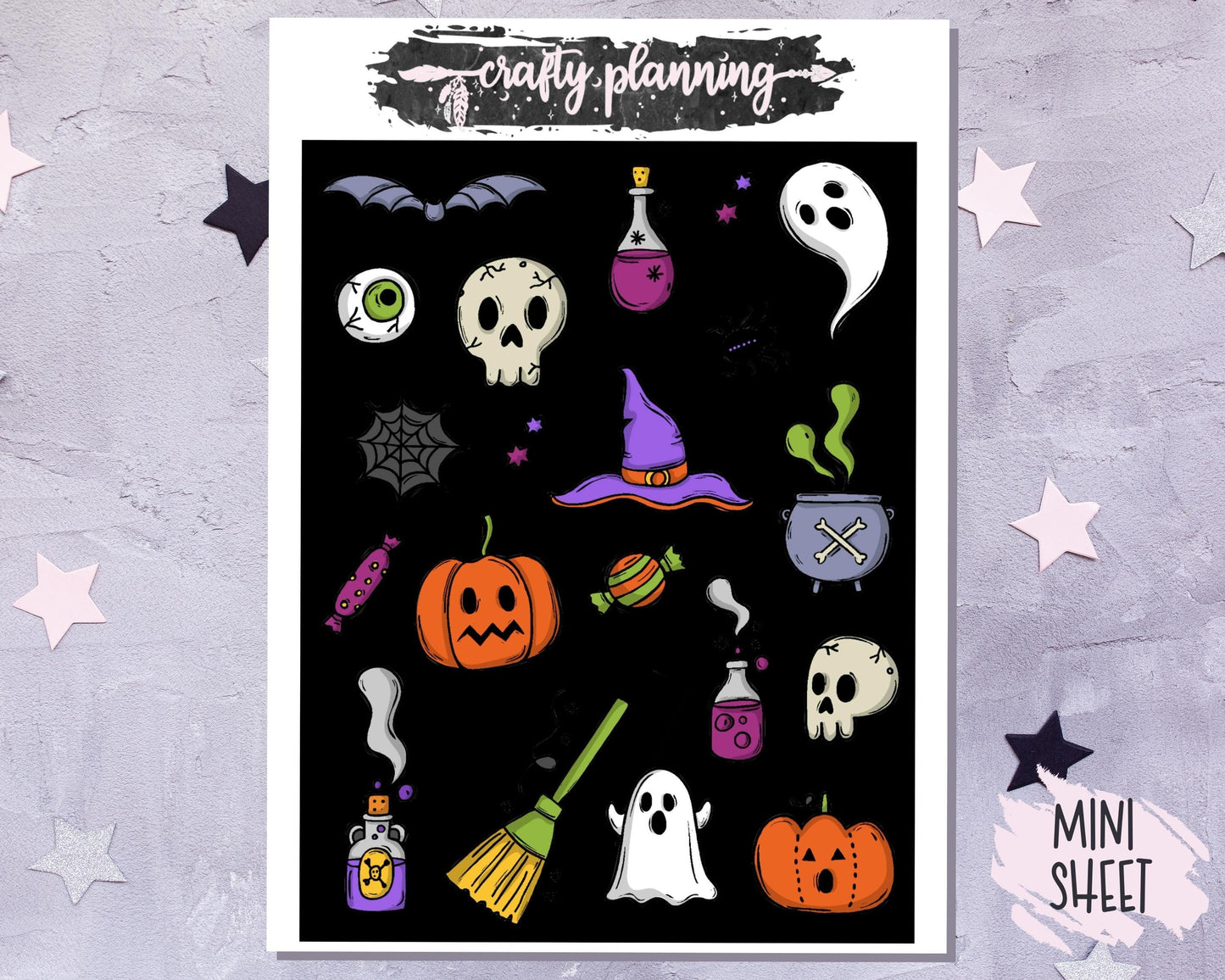 Halloween Stickers, Witchcraft Stickers, Planner Stickers, Decoration Stickers, Spooky Stickers, Creepy Stickers, Blackout Stickers