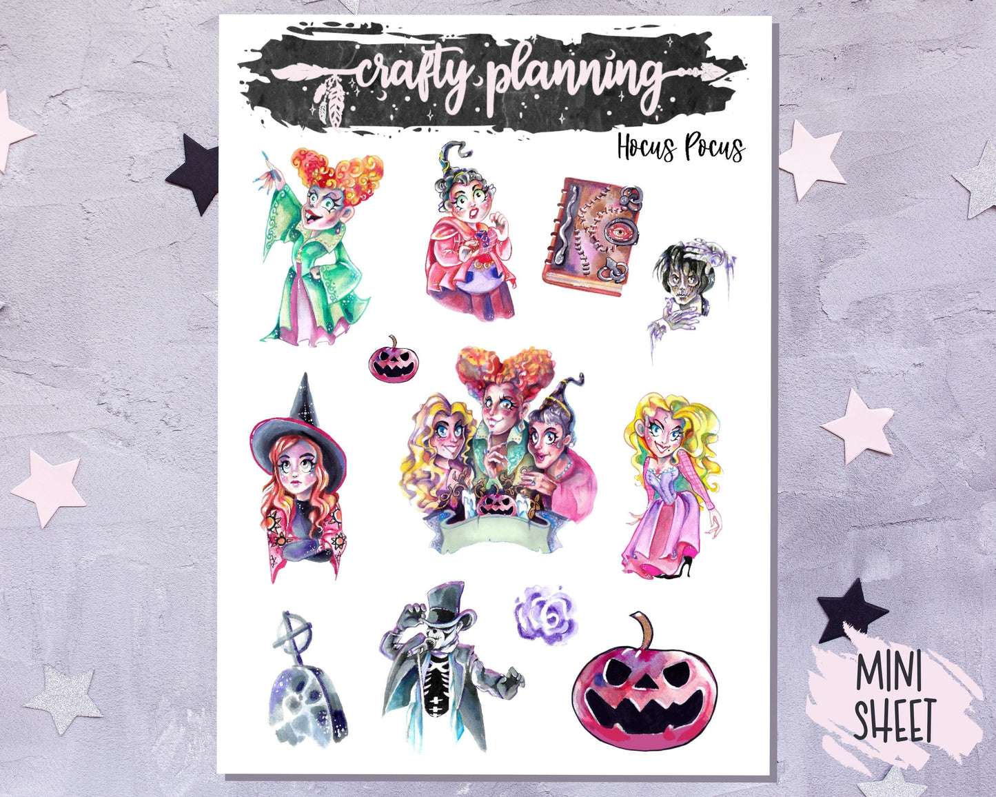 Halloween Planner Kit, Vertical Planner Kit, Planner Stickers, Witchcraft Planner Stickers, Spooky Planner Stickers, Movie Planner Kit