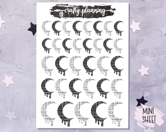 Dripping Moons - Mini Sticker Sheet