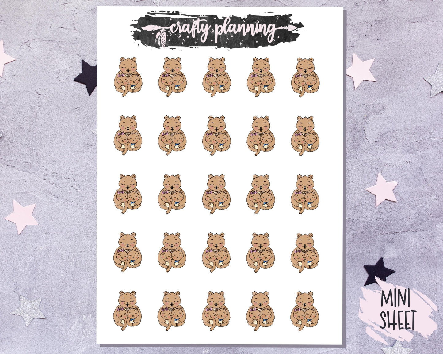 Family Time - Crafty Bear - Mini Sticker Sheet