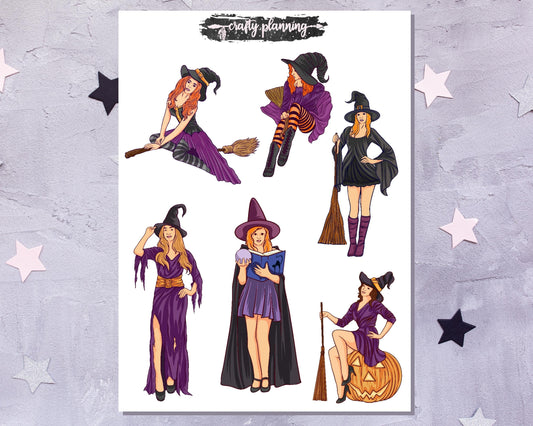 Witch Stickers, Witchcraft Stickers, Esoteric Stickers, Planner Stickers, Journal Stickers, Deco Sticker Sheet, Halloween Stickers