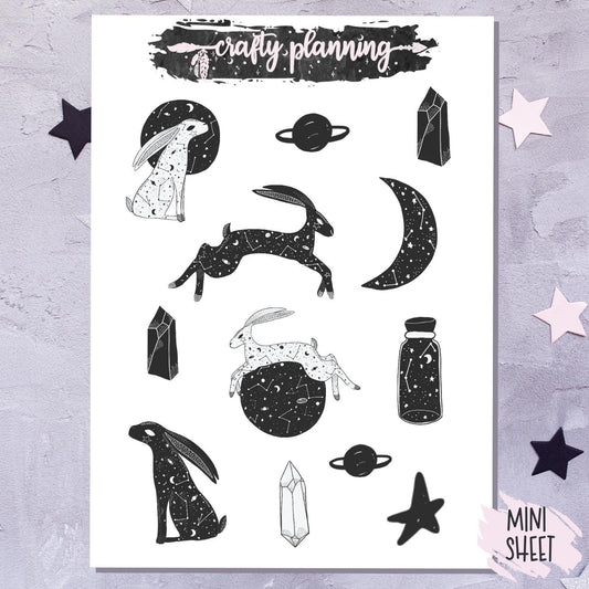 Moon Gazing Hare - Mini Sticker Sheet