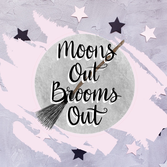 Moons Out Brooms Out - Hand Drawn - Mini Sticker Sheet