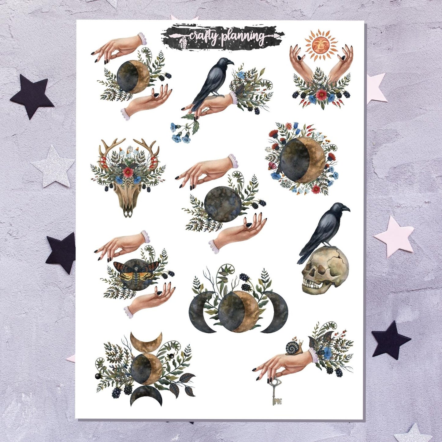 Nature Witch Deco - Large Sticker Sheet
