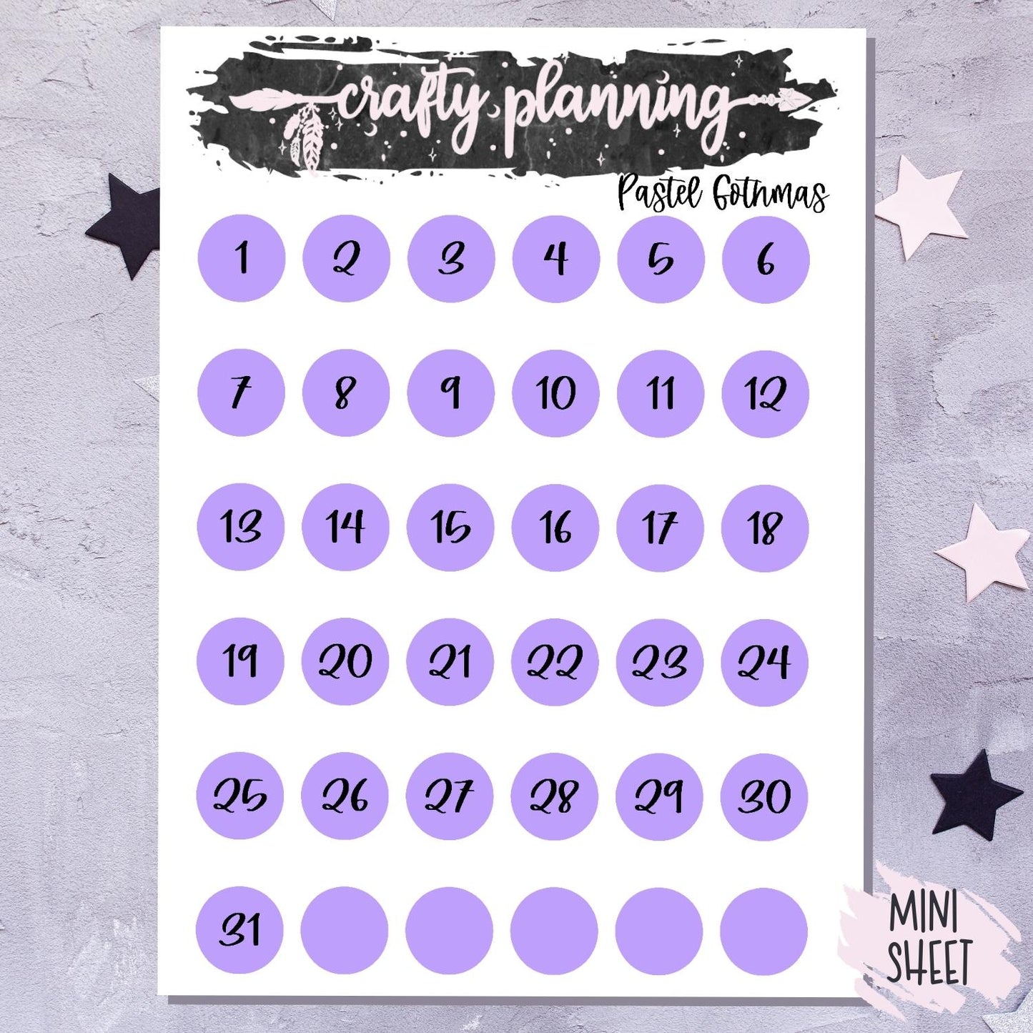 Pastel Gothmas - A La Carte - Weekly Vertical Planner Kit