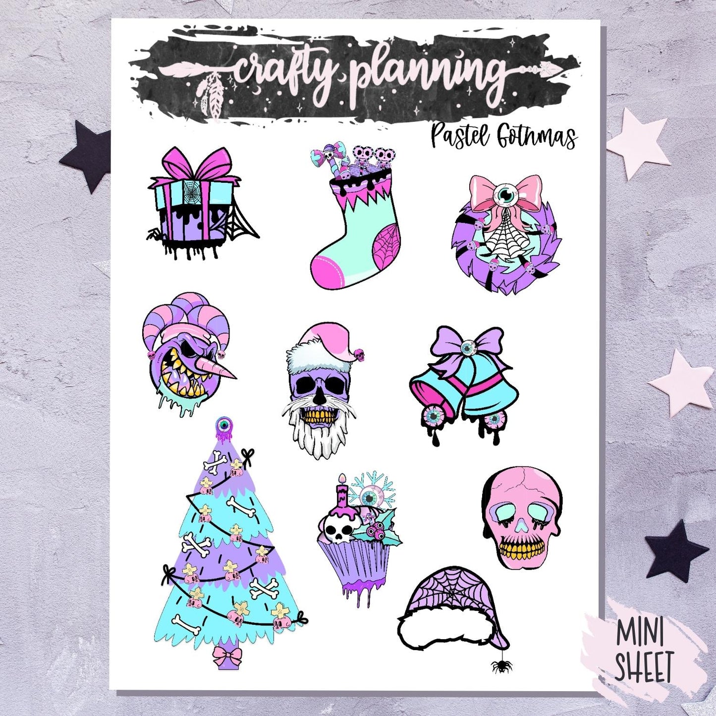 Pastel Gothmas - A La Carte - Weekly Vertical Planner Kit