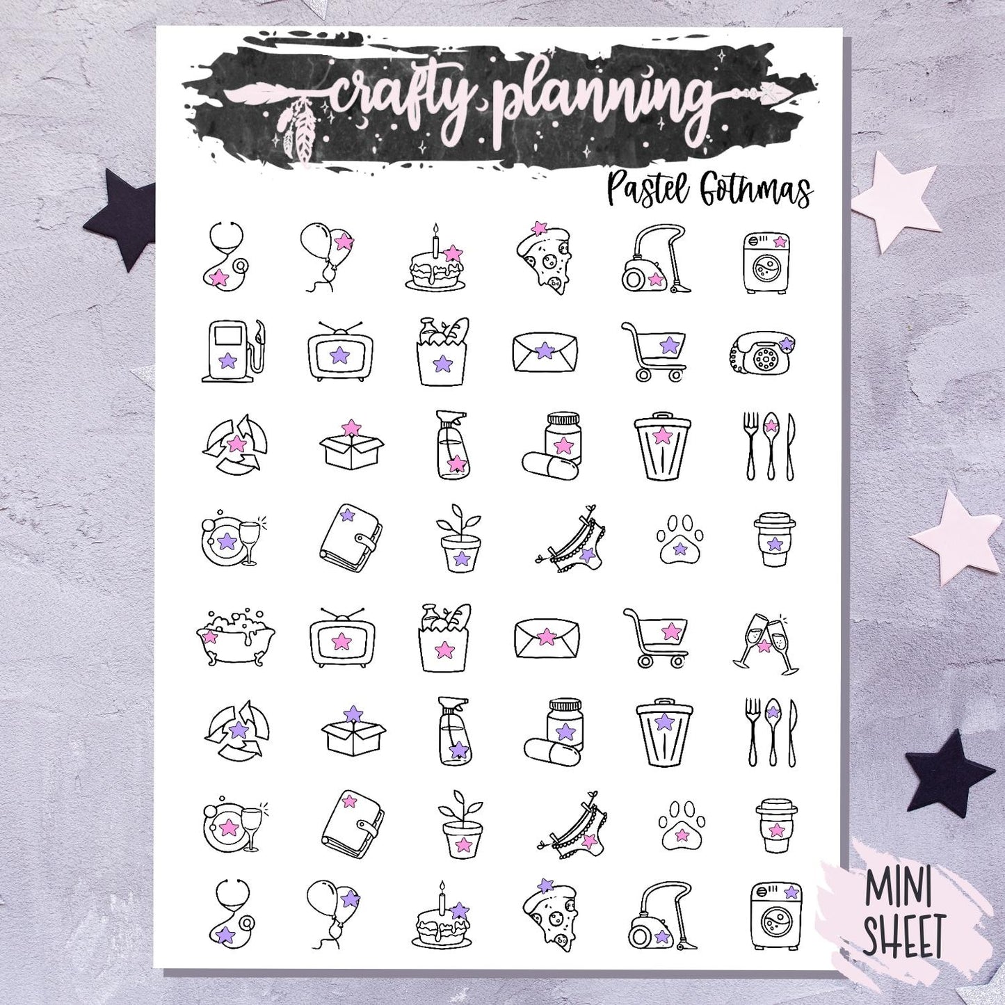 Pastel Gothmas - A La Carte - Weekly Vertical Planner Kit