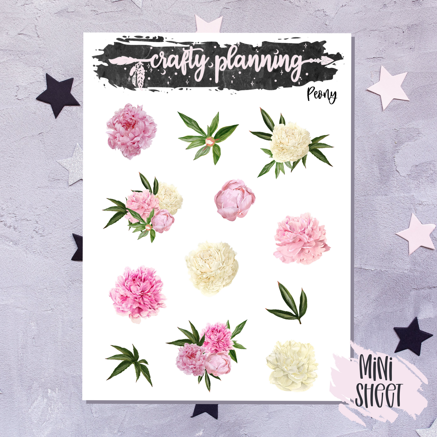 Peony - A La Carte - Weekly Vertical Planner Kit