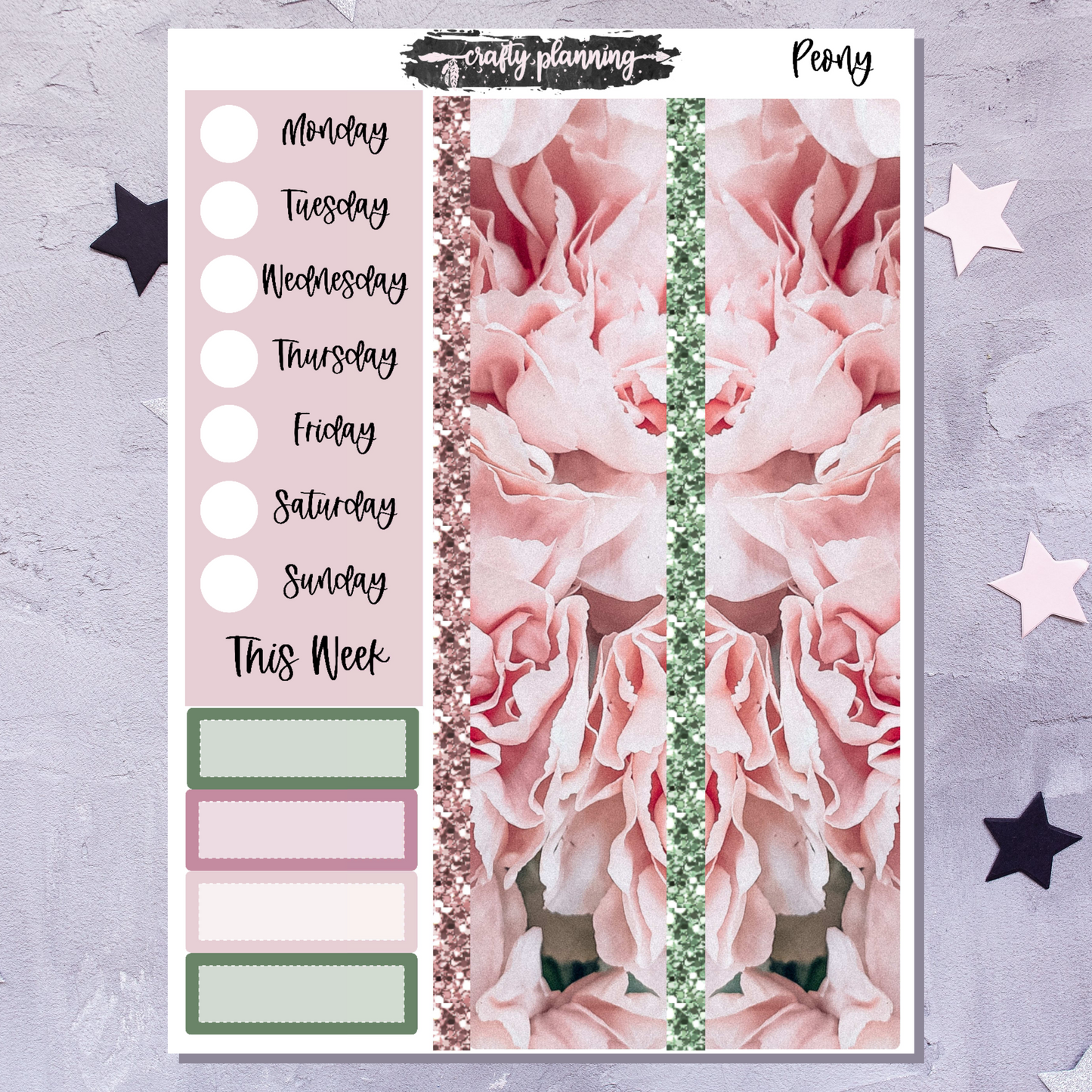 Peony - A La Carte - Weekly Vertical Planner Kit