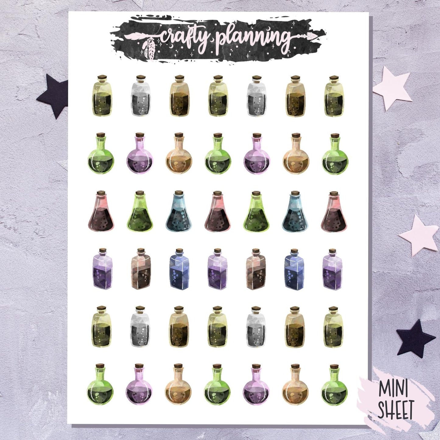 Potion Bottles - Mini Sticker Sheet