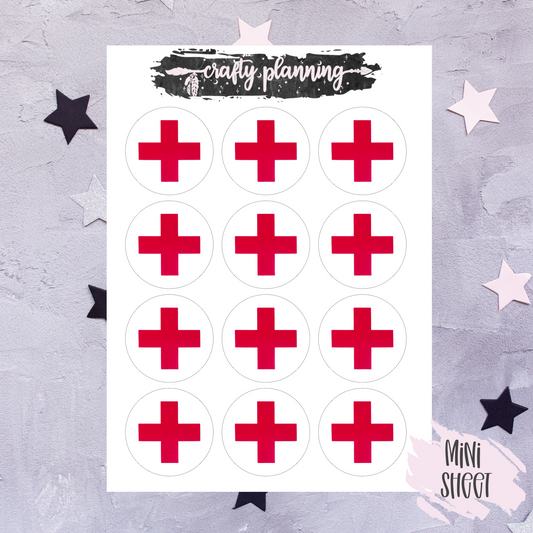Red Cross Stickers, Medical Stickers, Hospital Stickers, Doctor Stickers, First Aid Stickers, Planner Stickers