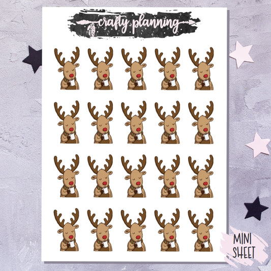 Reindeer Tea/Coffee - Mini Sticker Sheet