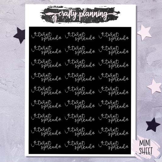 Tarot Spread - Blackout Script - Mini Sticker Sheet