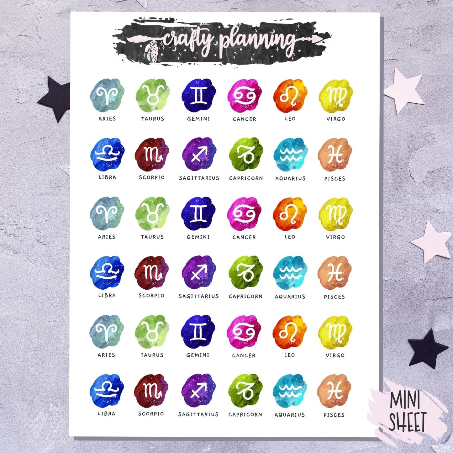 Zodiac Signs - Sticker Sheets